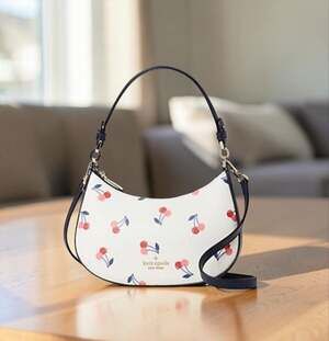 Kate Spade Staci Dancing Cherries Printed Cream Multi Convertible Crossbody Bag